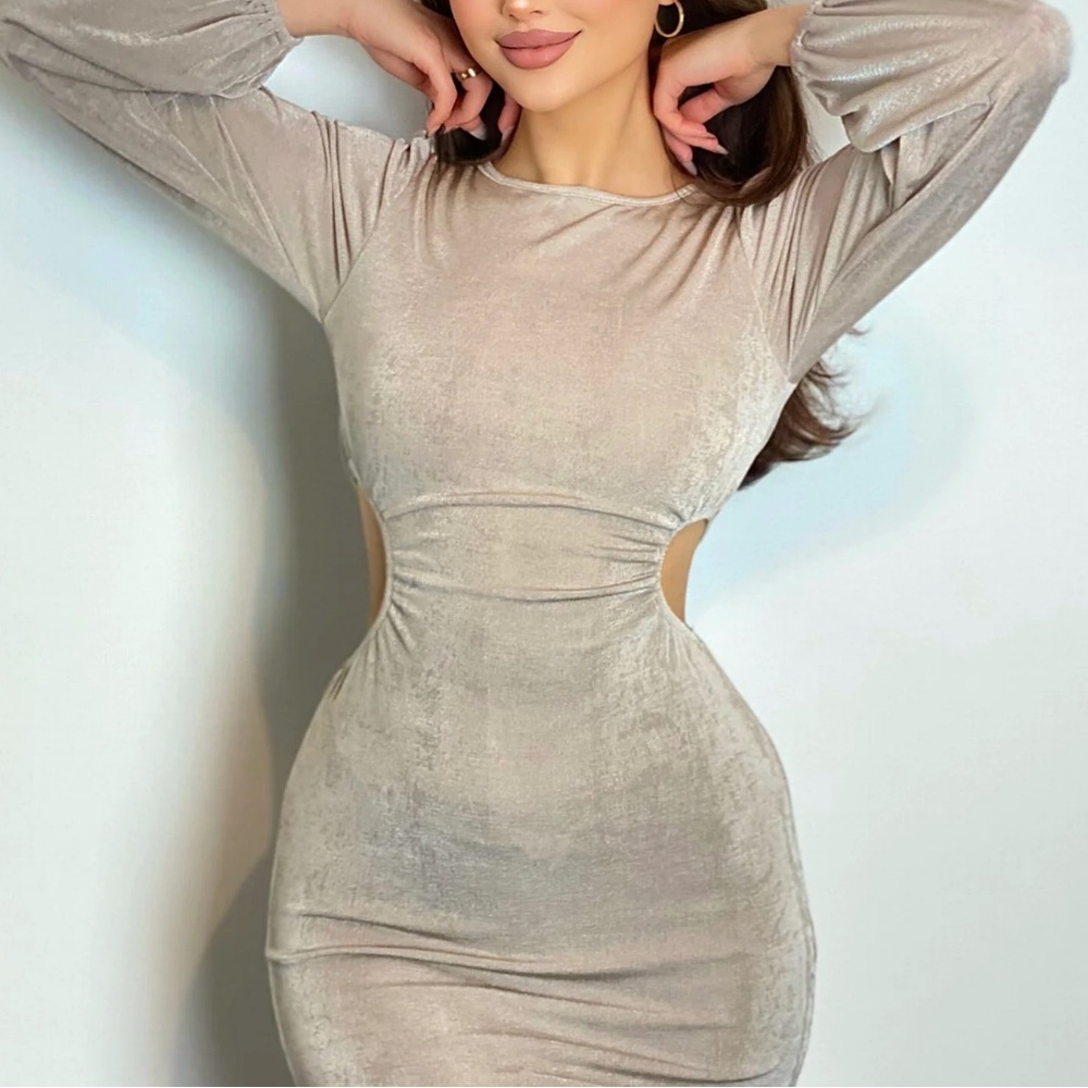 Revolve Shareen Collections Australia Bodycon Cut Out Bubble Sleeve Mini Dress